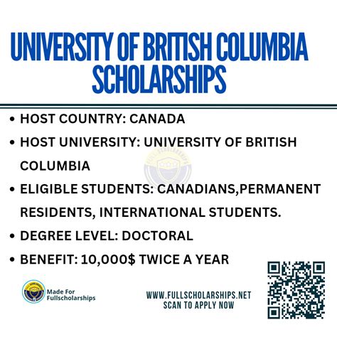 university of british columbia scholarship